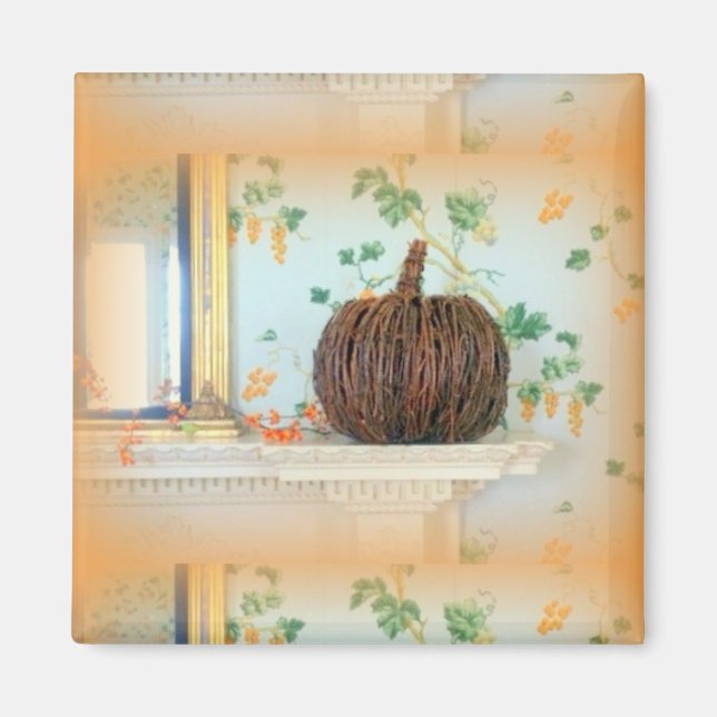 colonial basket pumpkin magnet (Front)
