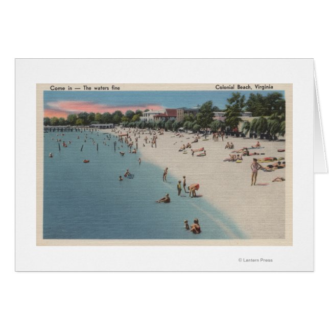 Colonial Beach, VA - Sunbathing & Swimming Scene (Front Horizontal)