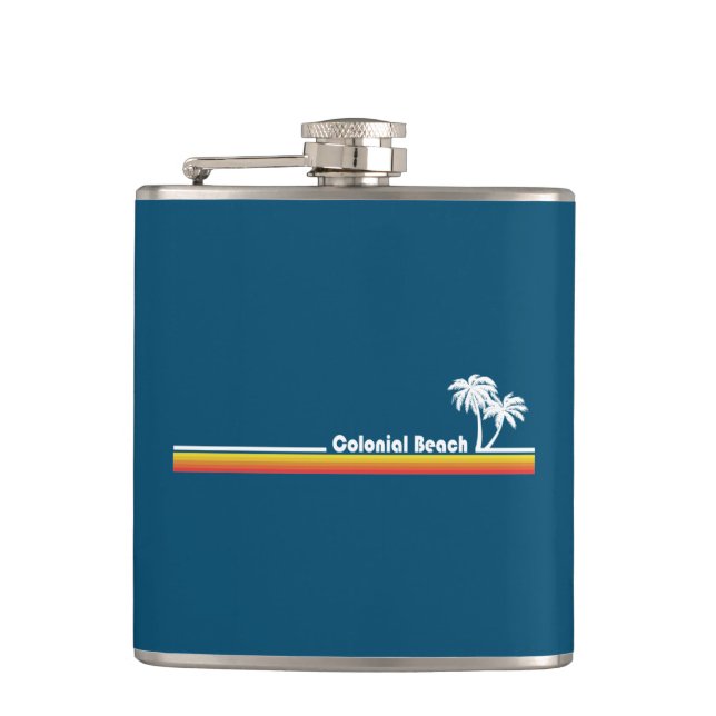 Colonial Beach, Virginia Hip Flask (Front)