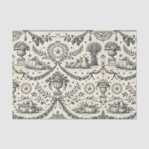 Colonial Blue Harvest Toile Tissue Paper