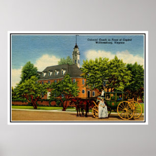 Colonial coach in front of capitol Williamsburg VA Poster