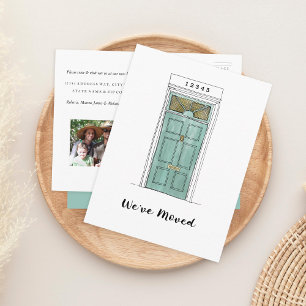 Colonial Door Illustration Moving Postcard