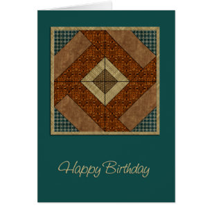 Colonial Pavement Quilt Square in Rust & Green