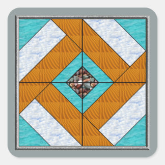 Colonial Pavement Water Sand Sky & Rocks Square Sticker
