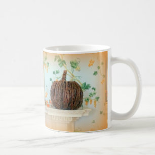 colonial pumpkin basket coffee mug