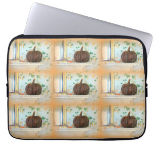 colonial pumpkin basket laptop sleeve