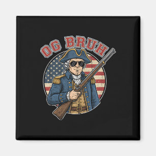Colonial Soldier Og Bruh Funny Vintage Patriotic U Magnet
