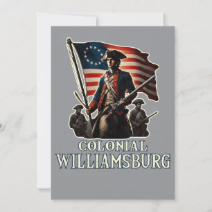 Colonial Williamsburg Colonial Soldier Vintage Invitation