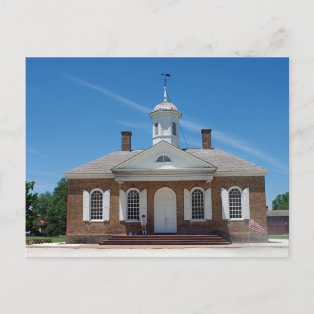 Colonial Williamsburg Courthouse Postcard (Front)