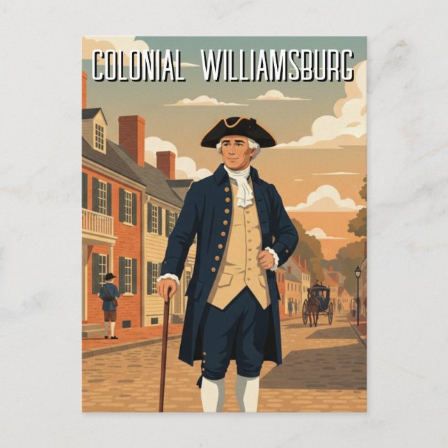 Colonial Williamsburg Virginia Travel Postcard (Front)