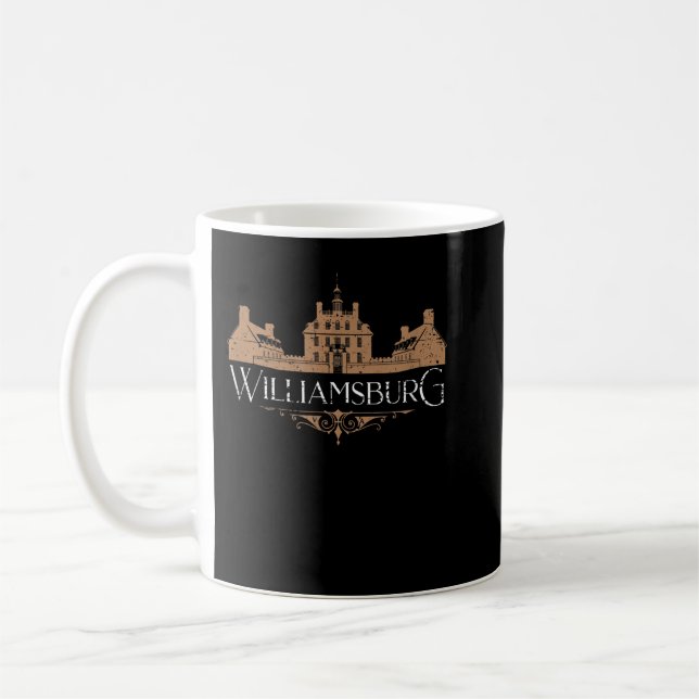Colonial Williamsburg Virginia Vintage Distressed  Coffee Mug (Left)