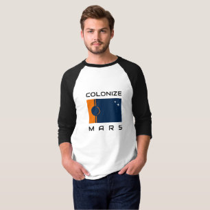 Colonise Mars T-Shirt with Martian Flag
