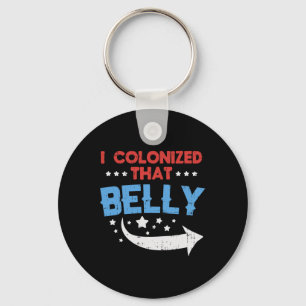 Colonised That Belly 4th Of July Pregnancy Dad Mat Key Ring