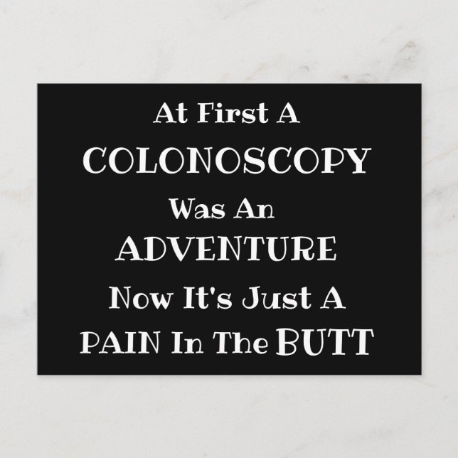 Colonoscopy Adventure Postcard (Front)