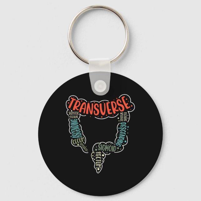 Colonoscopy Gi Funny Endoscopy Nurse Colon Anatomy Key Ring (Front)