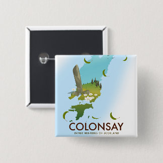 Colonsay Inner Hebrides of Scotland travel poster 15 Cm Square Badge
