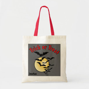 Colony of Bats and Full Moon Trick or Treat Candy Tote Bag