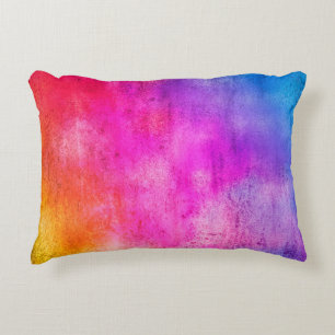 Color background. Grunge red blue and yellow paint Decorative Cushion