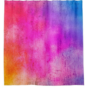 Color background. Grunge red blue and yellow paint Shower Curtain
