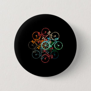 Color Bicycles Cycling Biking Black 6 Cm Round Badge