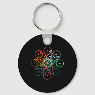 Color Bicycles Cycling Biking Black Key Ring