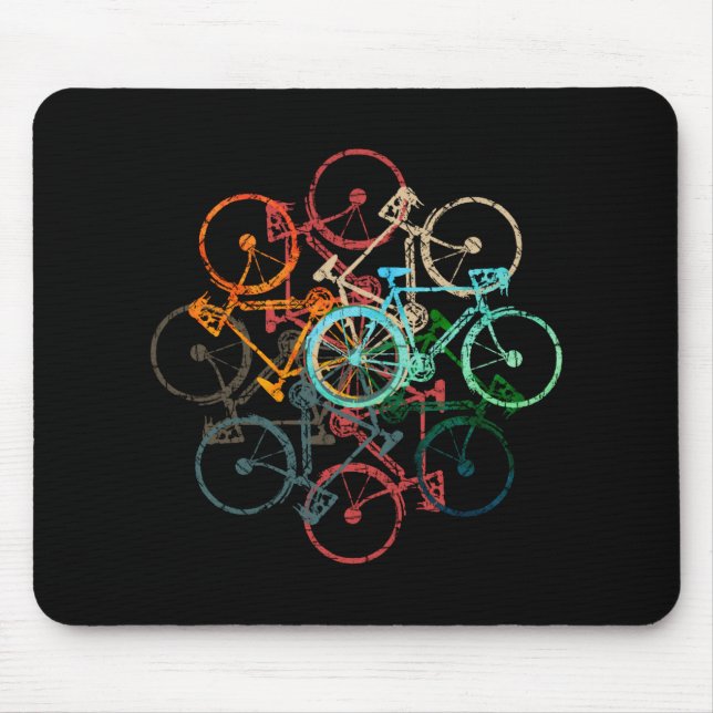 Color Bicycles Cycling Biking Black  Mouse Mat (Front)