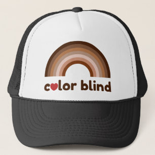 Color blind love rainbow trucker hat