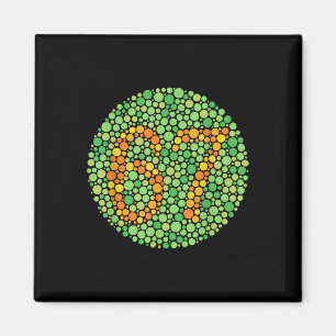 Color Blind Test 67 Six Seven Polka Dot Teacher Nu Magnet