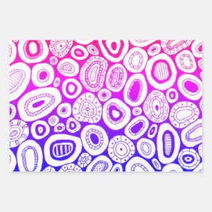 Color Blob Shapes Wrapping Paper Sheet Set of 3