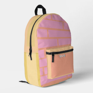 Color block Brick Pattern Colorful Back to School Printed Backpack