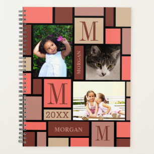 Color Block Coral 6 Photo Chic School Planner