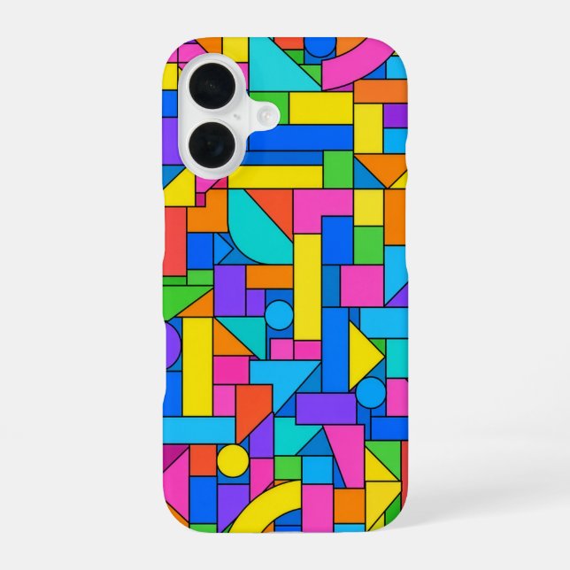 Color Block Disorder iPhone 16 Case (Back)