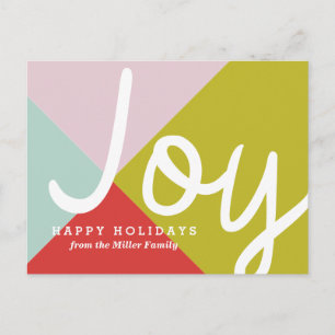 Color Block Joy Holiday Postcard