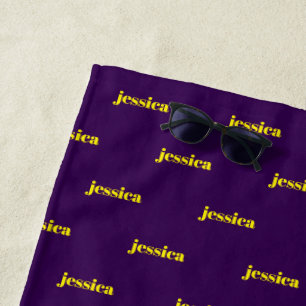 Color block minimalist custom name beach towel