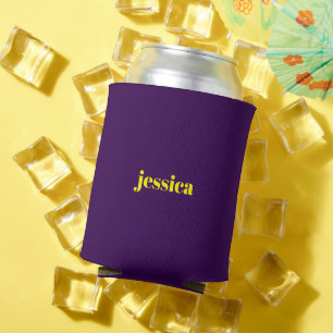 Color block minimalist custom name  can cooler