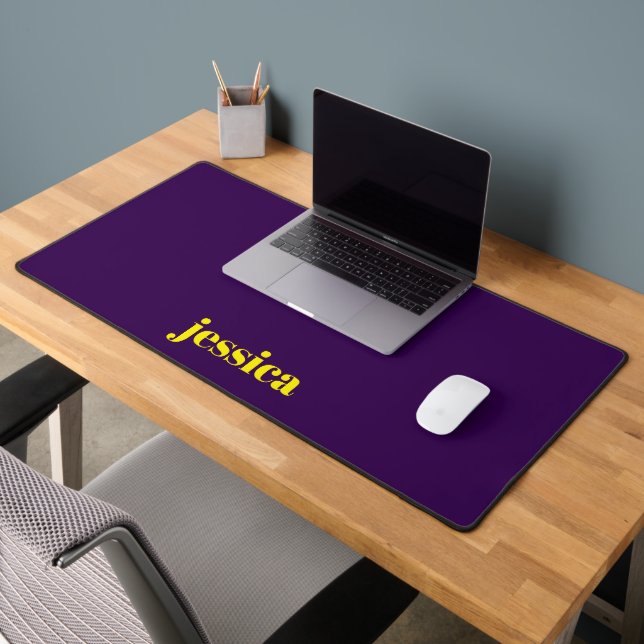 Color block minimalist custom name  desk mat (Office 2)