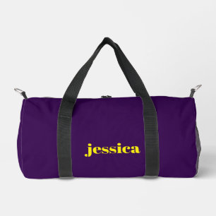 Color block minimalist custom name  duffle bag