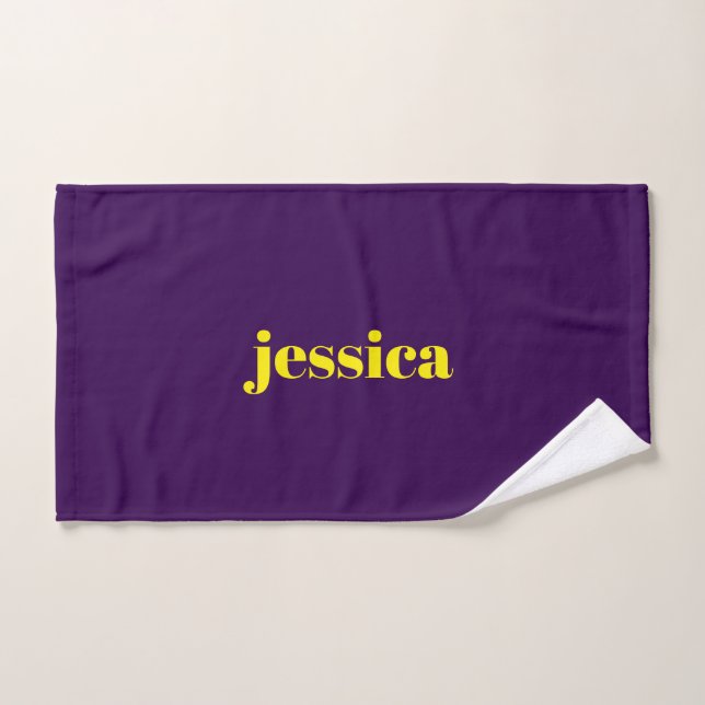 Color block minimalist custom name  hand towel (Hand Towel)