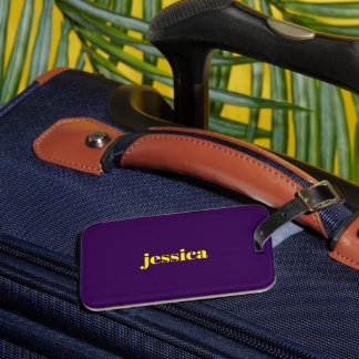 Color block minimalist custom name  luggage tag