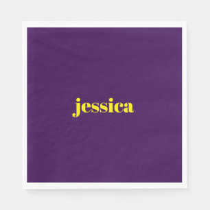 Color block minimalist custom name napkin