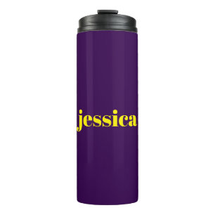 Color block minimalist custom name thermal tumbler