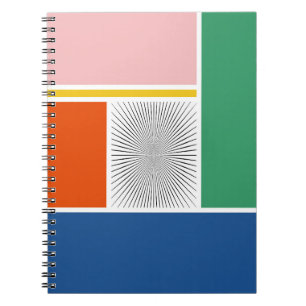 Color Block Modern Retro Design Notebook