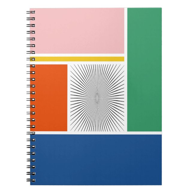 Color Block Modern Retro Design Notebook (Front)