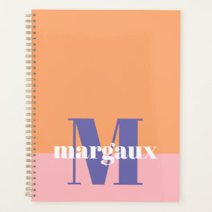 Color Block Pastel Personalized Monogram Name Planner