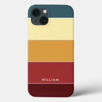 Color Block Retro Stripes Red Cream Teal