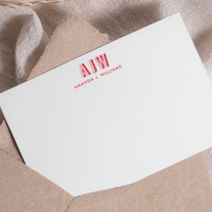 COLOR BLOCK SHADOW LETTER CUSTOM MONOGRAM CARD
