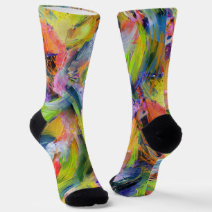 Color Brushstrokes in Yellow Colorway Socks
