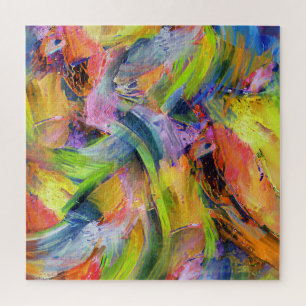 Color Brushstrokes in Yellow   Jigsaw Puzzle