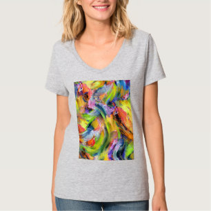 Color Brushstrokes in Yellow T-Shirt