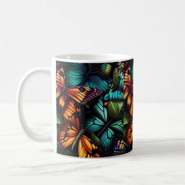 Color Burst – Butterflies in Motion Coffee Mug (Left)